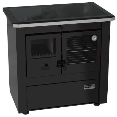 Fogão a Lenha N2 Le Corbusier Dupla Combustão Venax com Forno 40L Preto