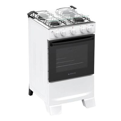Fogão 4 Bocas com Forno Piso Gás GLP Atlas Mônaco Plus Mesa Inox Acendimento Automático Branco