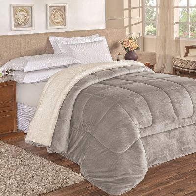 Coberdrom Casal Queen e Manta 1 Peça Cinza
