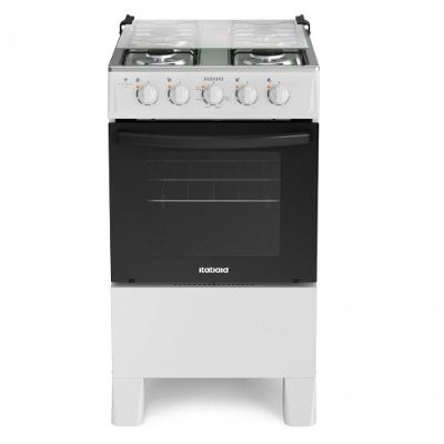 Fogão de Piso 4 Bocas GLP Itatiaia Star Clean New Mesa Inox Branco 48L