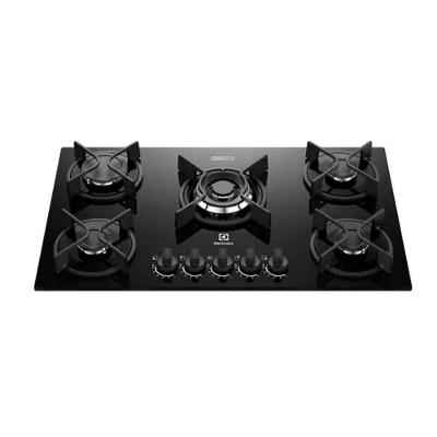 Cooktop a Gás Electrolux KE5GC 5 Bocas Vidro Temperado Multi Chama Preto