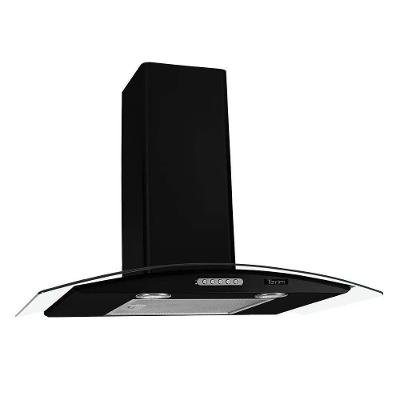 Coifa De Parede Terim Vidro Curvo Black Duto Slim 75 Cm Preto 220V