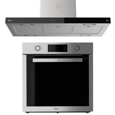 Kit Coifa de Ilha 90cm OCFA590 e Forno de Embutir 75L 220V Inox Oster