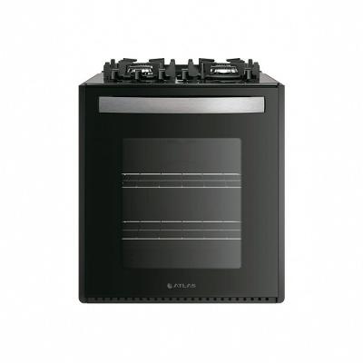 Fogão de Embutir a Gás 4 Bocas Atlas 300002095 Mesa Vidro Temperado Automático Preto Bivolt