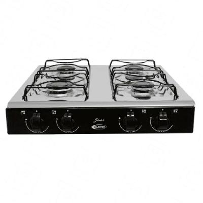Fogão Cooktop a Gás Clarice Júnior 4 Bocas Inox Trempes Esmaltadas Preto 110V