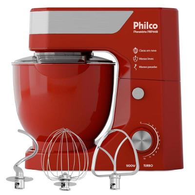 Batedeira Planetária Philco 900W 5L Turbo Vermelha PBP90B 110V