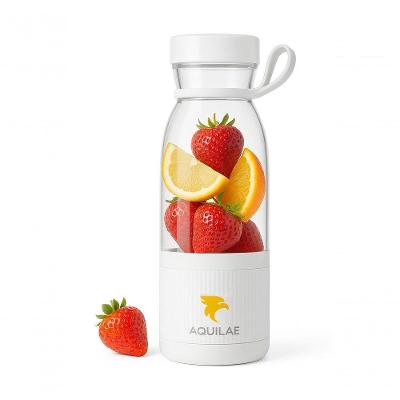 Mini Liquidificador Portátil Garrafa Mixer 420ML 6 Lâminas em Plástico Transparente Recarregável
