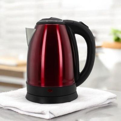Chaleira Elétrica Inox Vermelha 1500W 1,8L Aço Inox Rápida Fervura 220V