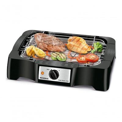 Churrasqueira Elétrica Portátil CH-07 com Potência 1500W e 1200W para Uso Interno 110V