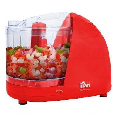 Mini Processador 500ml Lâminas Inox Vermelho 120W 110V para Uso Doméstico