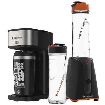Kit Cafeteira Elétrica Vambora e Blender Zoop Contrast 0,5L 220V Black Cadence