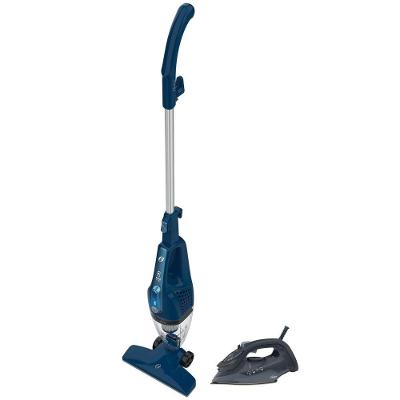 Kit Ferro De Passar Aeroceramic 250ml E Aspirador Vertical Blue 3 Em 1 110V