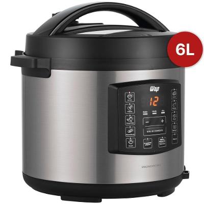 Panela de Pressão Elétrica de Pressão WAP WPPE1 6L 1000W Antiaderente Inox 110V