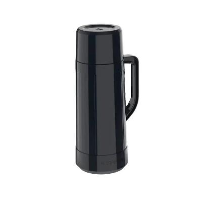 Garrafa Térmica Topazio Conservação de Temperatura Plástico Resistente Ampola de Vidro Preto Soprano