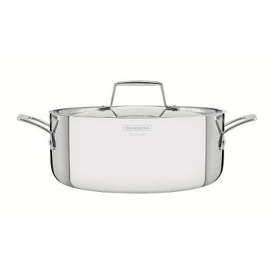 Caçarola Rasa Grano em Aço Inox 24CM 47L com Revestimento Triplo Indução Tramontina