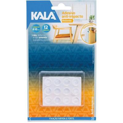 Adesivo Anti Impacto Redondo 10mm Plástico Transparente 12 Peças para Móveis Kala