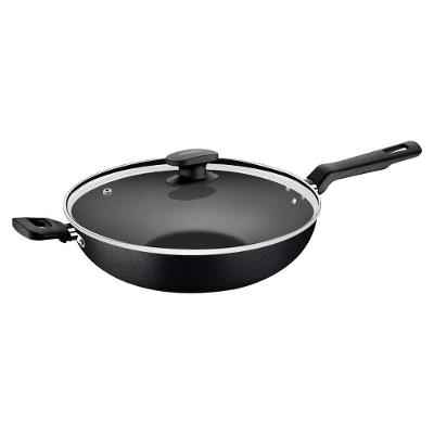 Wok Tramontina Loreto Frigideira Alumínio Antiaderente 28CM 3,3L com Tampa de Vidro Grafite