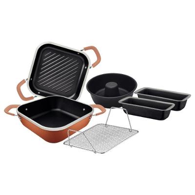 Kit Caçarola e Formas 6 Peças Lyon Alumínio Forjado Starflon Dourado Tramontina 28CM 2,6L