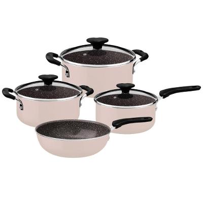 Jogo de Panelas Tunis 4 Peças Alumínio com Revestimento Cerâmico Rosa Trufado Tramontina 18CM 24CM