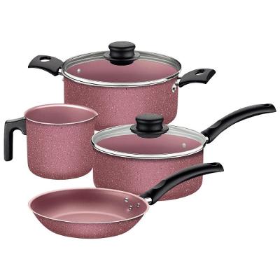 Jogo de Panelas Turim 4 Peças Alumínio Antiaderente Starflon Max 2L Rosa Tramontina