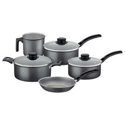 Jogo de Panelas Tramontina Turim 5 Peças Alumínio Antiaderente Starflon Max Cinza 2,8L