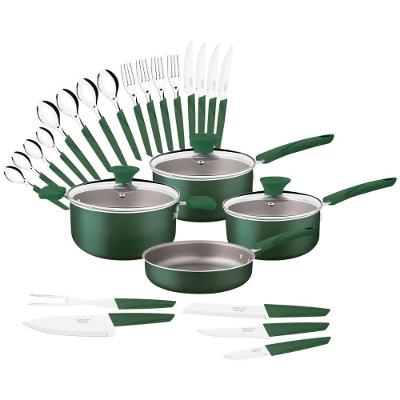 Jogo de Panelas Tramontina Sustentável Lyf Alumínio Antiaderente Starflon Max 25 Peças Verde
