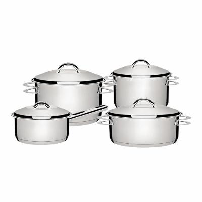 Jogo de Panelas Tramontina Solar 4 Peças Aço Inox Fundo Triplo Prata 1,4L