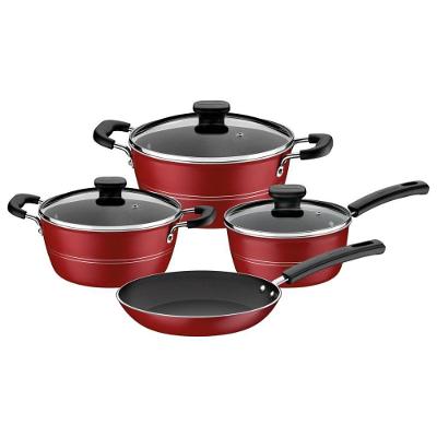 Jogo de Panelas Tramontina Sicília 4 Peças Alumínio Antiaderente Starflon Excellent Vermelho 4,3L
