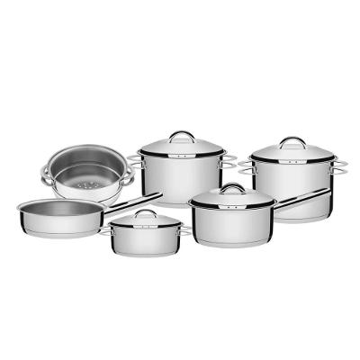 Jogo de Panelas Tramontina Solar em Aço Inox Fundo Triplo 6 Peças 4,65L