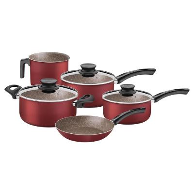 Jogo de Panelas Paris Texture 5 Peças Alumínio Antiaderente Starflon Max Vermelho Tramontina
