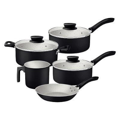 Jogo de Panelas Tramontina Linz 5 Peças Alumínio Antiaderente Starflon Max Preto 2,8L
