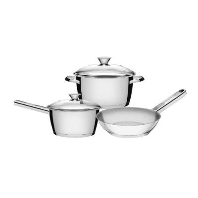 Jogo de Panelas Allegra Caçarola Aço Inox Fundo Triplo Tramontina 3,1L