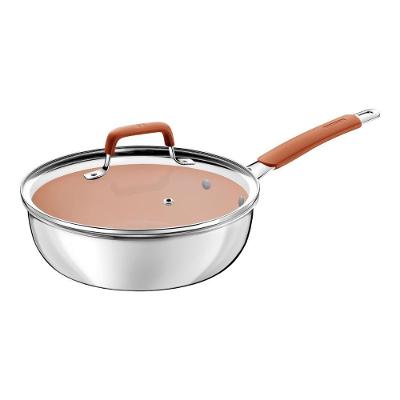 Frigideira Funda Romagna Aço Inox Revestimento Cerâmico 24CM 3,1L Tramontina