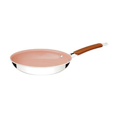 Frigideira Antiaderente Romagna Aço Inox Revestimento Cerâmico Marfim 25CM 1,95L Tramontina