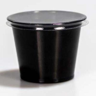 Pote para Molhos G697 Polipropileno com Tampa Vedação Eficiente para Delivery Preto Galvanotek 700UN