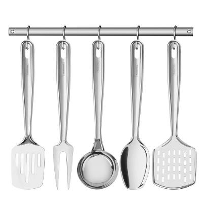 Jogo de Utensílios Extrata em Aço Inox com Suporte de Parede 5 Peças Prata Tramontina 66815700