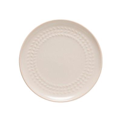 Jogo de Pratos Tramato Sobremesa em Cerâmica com Efeito Mate para Micro-ondas Off White Copa & Cia 6