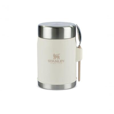 Pote Térmico com Garfolher Aço Inoxidável 18-8 Isolamento à Vácuo Creme Stanley 414ML