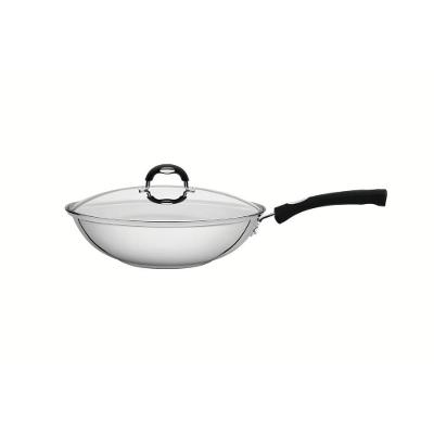 Wok Astro 28CM 3,3L Aço Inox Fundo Triplo Silicone Antitérmico Tramontina