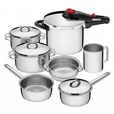 Kit Jogo de Panelas Solar KIT765510200 Aço Inox Indução Fundo Triplo 7 Peças Tramontina