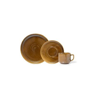 Jogo para Café Ravonna Brun Terra em Cerâmica para Mesa de Jantar Terracota Copa & Cia 12 Peças