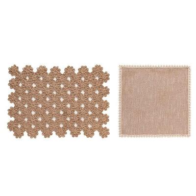 Kit Mesa Posta 4 Lugares Fiore-lila com Jogo Americano e Guardanapo de Tecido Lilás Copa & Cia