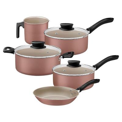 Jogo de Panelas Tramontina Linz 5 Peças Alumínio Starflon Max Café 2,8L 1,1L 0,8L 1,4L 2,0L