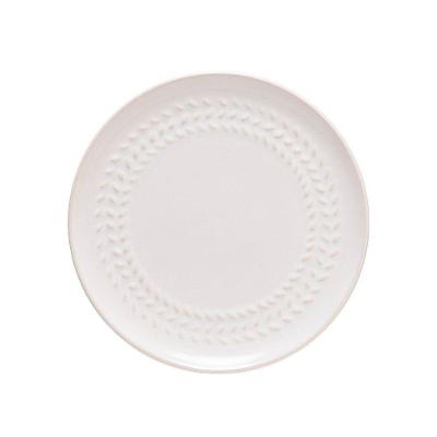 Jogo de Pratos de Sobremesa Tramato 6 Peças Cerâmica Fosco Off White Copa & Cia