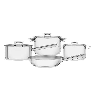Jogo de Panelas Tramontina Brava Aço Inox Fundo Triplo 4 Peças 2,1L