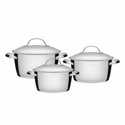 Jogo de Panelas Tramontina Allegra Caçarola Aço Inox Revestimento Inox Fundo Triplo 3 Peças 1,50L