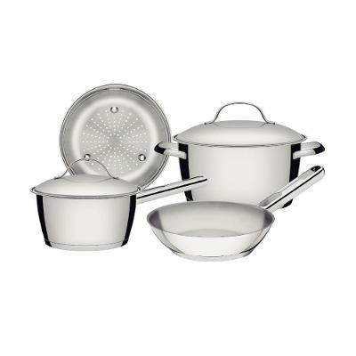 Jogo de Panelas Tramontina Allegra Aço Inox Fundo Triplo 4 Peças Prata 3,1L