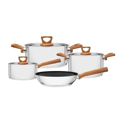 Jogo de Panelas Brava Antiaderente 4 Peças Aço Inox Revestimento Starflon T3 Fundo Triplo Tramontina