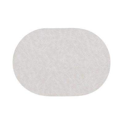 Jogo Americano Ravena Marble Natural Oval Dupla Face PVC para Mesa Bege Copa & Cia 4 Peças