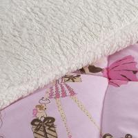 Coberdrom Menininhas Solteiro Infantil Sherpa Toque Lã De Carneiro 1 Peça - Rosa